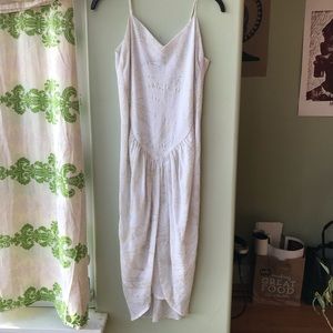 SOLD 80s Vintage Tulip Skirt Dress White&Gold